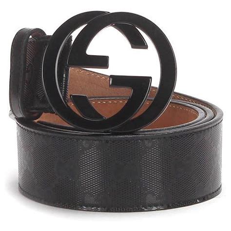 gucci black gg imprime belt|Gucci belt on model.